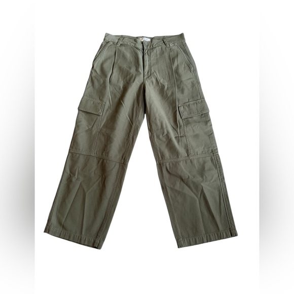 Agolde Jericho Cropped Cargo Pants High Waisted Relaxed Fit Size 27 Green - Picture 4 of 11